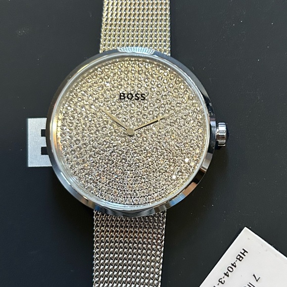 Hugo Boss Watch With 36mm Silver Crystals Covered Face & Silver MeshBrac… - Picture 1 of 7